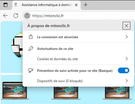 le cadenas du navigateur Edge