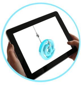 Le blog MTonClic, une tablette entre les mains, une personne reçoit dans sa boîte e-mail un message frauduleux et se demande comment se protéger du phishing.