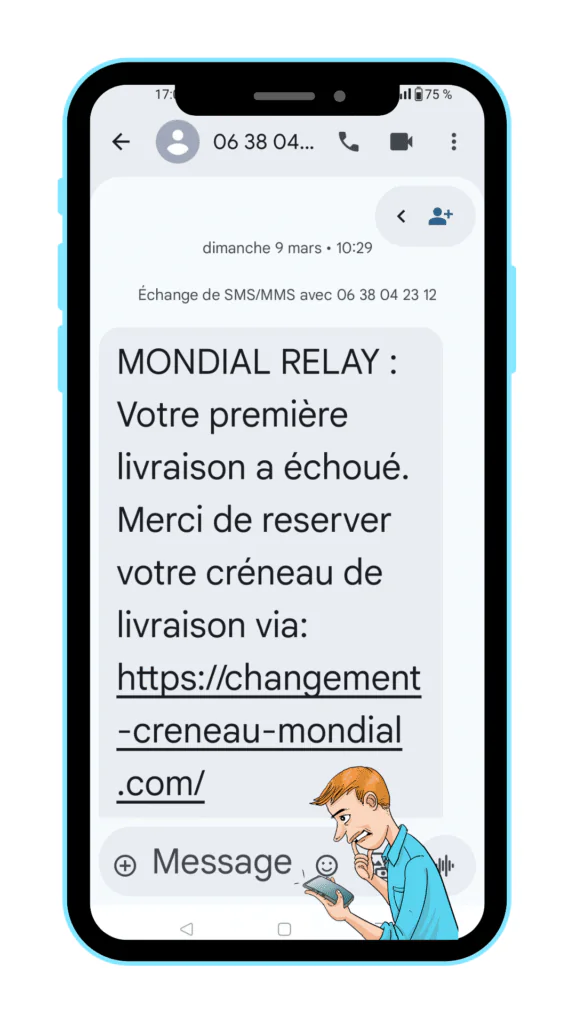 La livraison-a-échouée-SMS tentative de phicshing